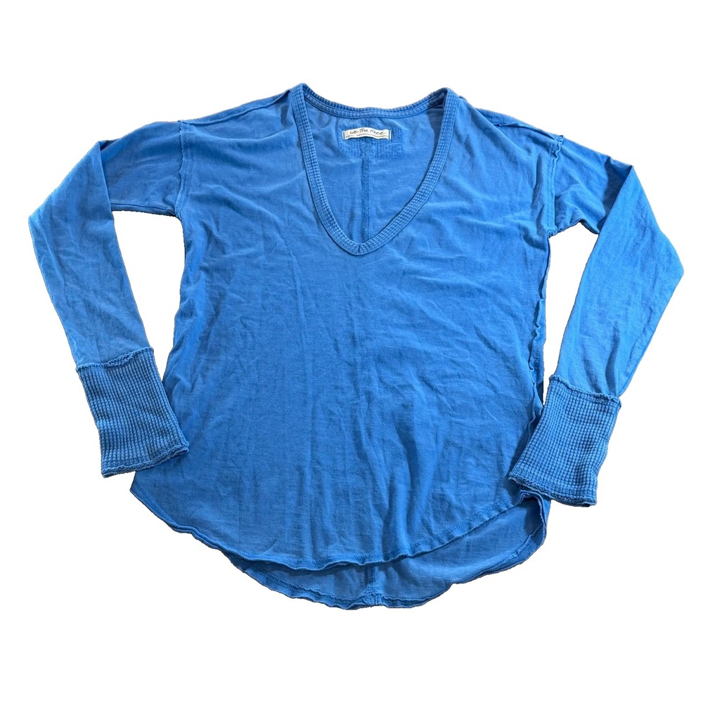 We The Free Coastal Cruising Long Sleeve T XS Free People Lake Victoria Blue